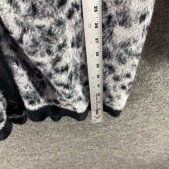 Ann Taylor Cardigan Women L Large White Animal Print Knit Button Up V-Neck - Picture 8 of 9